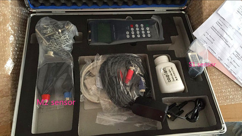 New TDS-100H-M1/M2 +S1/S2  Handheld Ultrasonic Flow Meter Flowmeter with Clamp on Sensor (DN15-700mm) ► Photo 1/5