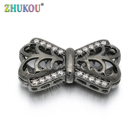 15*24mm Brass Cubic Zirconia Bow-knot Connectors Charms DIY Women Necklace Pendant Jewelry Accessory Findings, Model: VS125 ► Photo 1/4