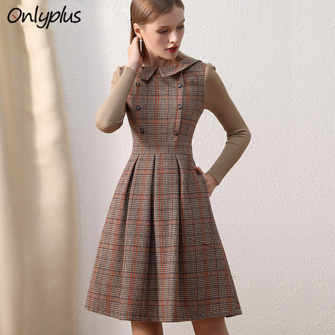Only plus Winter Dress Woolen Brown Peter Pan Collar vintage dress With Buttons Knitted Long Sleeve Dress For Women - Price history & Review | AliExpress Seller - EVNISI Official Store | Alitools.io Only plus Winter Dress Woolen Brown Peter Pan Collar vintage dress With Buttons Knitted Long Sleeve Dress For Women - Price history & Review | AliExpress Seller - EVNISI Official Store | Alitools.io