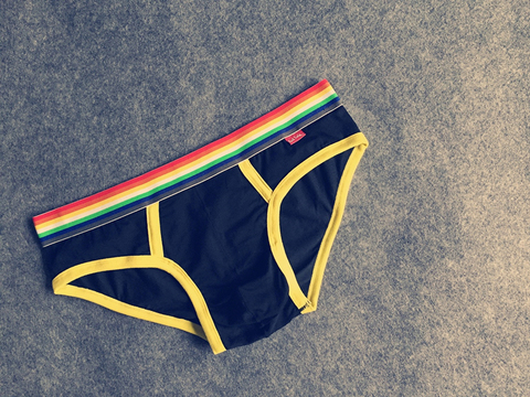 Brand PINKY SENSON sexy Mens Underwear Rainbow belt briefs Gay panties Man fashion gay underwear solid briefs underpants for men ► Photo 1/3