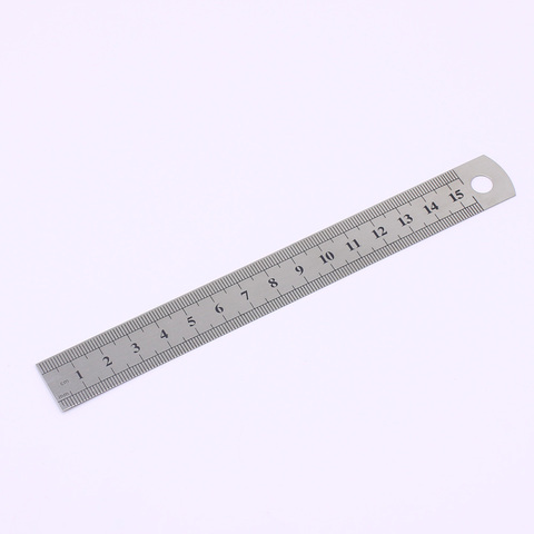 1PCS 15cm 6 Inch Ruler Precision Stainless Steel Metal Ruler Double-sided Learning Office Stationery Writing Supplies ► Photo 1/6