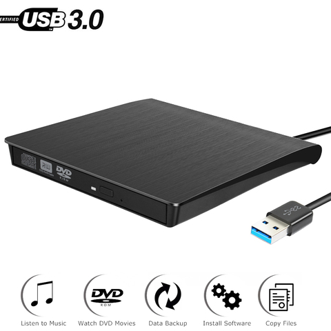 External USB 3.0 High Speed DL DVD RW Burner CD Writer Slim Portable Optical Drive for iMac Asus lenovo Acer Dell Laptop PC HP ► Photo 1/6