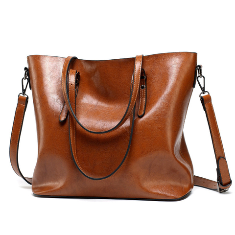 Luxury Designer Women Shoulder Bags Leather Large Capacity Oil Leather Handbags Crossbody Bag For Women Handbag Bolsas Feminina ► Photo 1/6