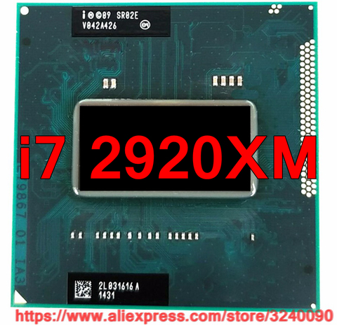 Original lntel Core i7 2920xm SR02E CPU (8M Cache/2.5GHz-3.5GHz/Quad-Core) i7-2920xm Laptop processor free shipping  ► Photo 1/1