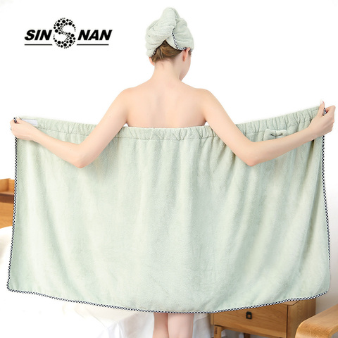 Women Ladies Bath Towel Microfiber Spa Beach Bath Shower Wrap Robe