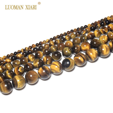 AAA+ 100% Natural Fine Tiger Eye Stone Round Loose Beads For Jewelry Making Diy Bracelet Necklace 4/6/8/10/12 mm Strand 15'' ► Photo 1/6
