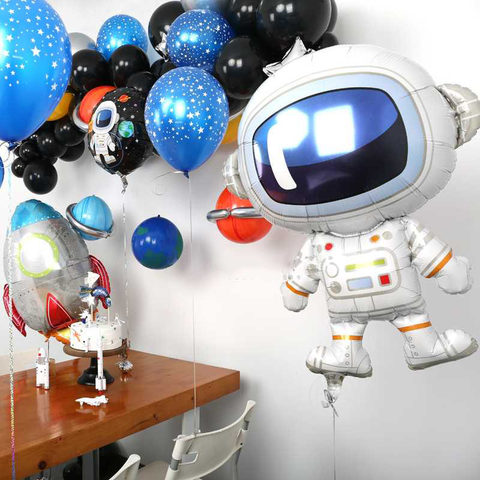Outer Space Party Astronaut balloons Rocket Foil Balloons Galaxy Theme Party Boy Kids Birthday Party Decor Favors helium globals ► Photo 1/6