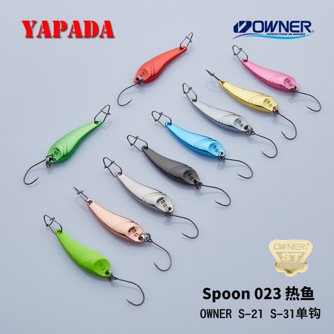 YAPADA Spoon 023 Hot Fish 2g 3g 5g OWNER Single Hook 28-32-40mmMulticolor Zinc alloy Metal Small Spoon Fishing Lures ► Photo 1/6