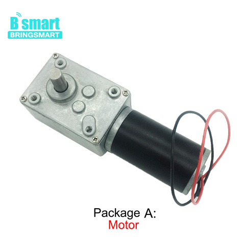 Bringsmart Worm Gear Motor DC 12V 24V High Torque Mini Gearbox Reducer Micro Motor 10-470rpm Self-lock Engine Reversed DIY Robot ► Photo 1/1