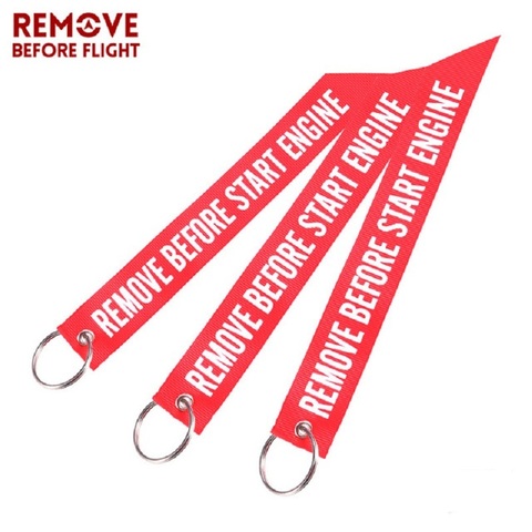 Motorcycle Streamer Keychain for PLugs Car Key Chain Remove Before Start Engine Remove Before Flight Chaveiro Key Ring 3pcs ► Photo 1/6