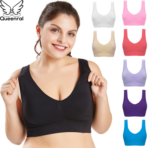 Queenral Plus Size Bras For Women Seamless Bra With Pads Big Size 5XL 6XL  Bralette Push Up Brassiere Bra Vest Wireless BH - Price history & Review