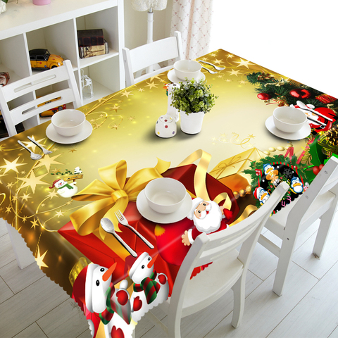 Rectangular 3D Tablecloth Red Exquisite New Year Present Pattern Dustproof Thicken Cloth Christmas Party Table Cloth ► Photo 1/6