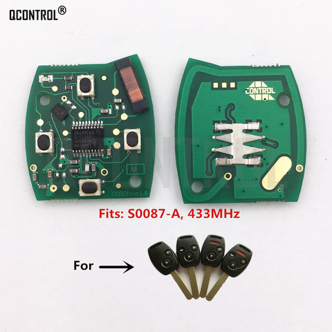 QCONTROL Car Remote Key Circuit Board for Honda S0087-A Accord Element Pilot Civic CR-V HR-V Fit Insight City Jazz Odyssey ► Photo 1/1