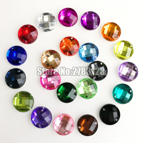 High quality Acryl round shape sew on rhinestones with two holes,diy/clothing accessories, 6mm 8mm 10mm 12mm 15mm ► Photo 1/6