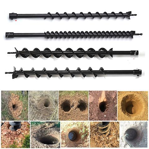 40mm /60mm *800MM Drill Garden Auger Long Single Double Earth Drill Bit Auger Hole Digger Tools Planting Machine Auger Drill Bit ► Photo 1/1