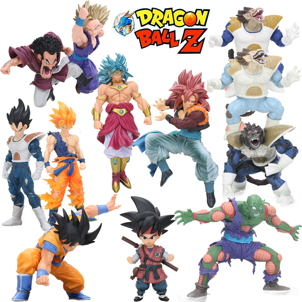Kit 6 Bonecos Dragon Ball Z Goku, Brolly, Vegeta Sayajin