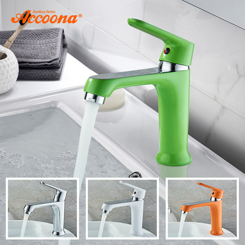 Accoona Colorful Basin Faucet Tap Mixer Finish Brass Vessel Stylish Sink Water Bathroom Faucets Chrome Modern Waterfall Faucets ► Photo 1/6