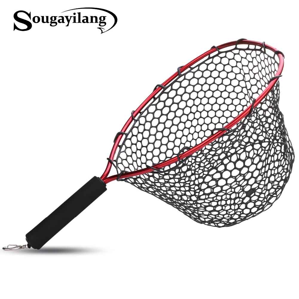 Fly Fishing Landing Net Rubber Lanyard Rope Magnetic Buckle Trout Net Tackle 
