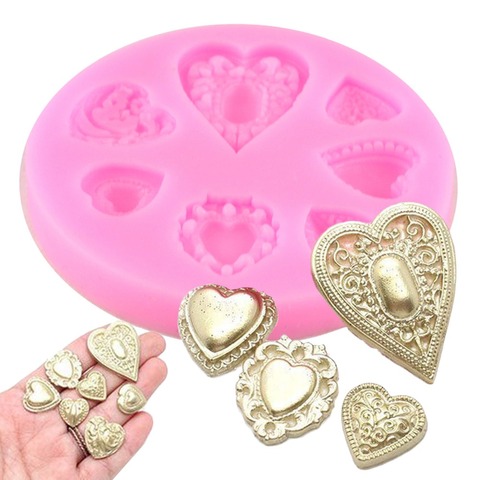 Love Gem Diamonds Chocolate Wedding Cake Decorating Tools DIY Heart Shape Baking Candy Clay Fondant Silicone Molds ► Photo 1/4