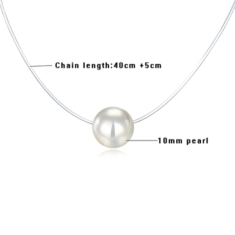 Fashion Transparent Fishing Line Necklace Simple Invisible Chain Women Necklace White Pearl Choker Necklace For Women ► Photo 1/6