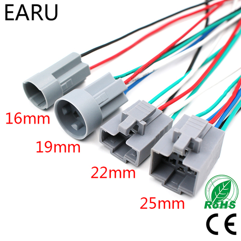16mm 19mm 22Mm 25mm Power Cable Socket Connector For Metal Push Button Switch Wiring 2-6 Wires Stable Lamp Light Button 15cm ► Photo 1/6