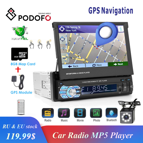 Podofo 1din Car Radio GPS Navigation 7