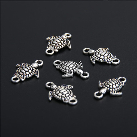 40pcs Silver Color Small turtle shape connector High Quality DIY Handmade Accessories For Jewelry For Women Men A2773 ► Photo 1/4