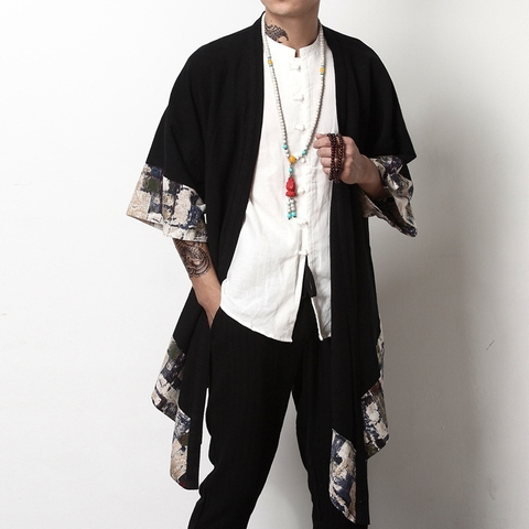 Price history &amp; Review on Japanese kimono cardigan men haori yukata male  samurai costume clothing kimono jacket mens kimono shirt yukata haori KK001  | AliExpress Seller - EASTQUEENK Store | Alitools.io