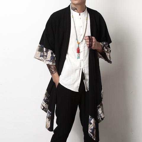 Dress Shirt Kimono Style Shirt Mens Japanese Kimono Cardigan