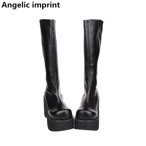 Angelic imprint mori girl Women punk motorcycle boots lady lolita Boots woman princess high trifle heels pumps platform shoes 47 ► Photo 1/6