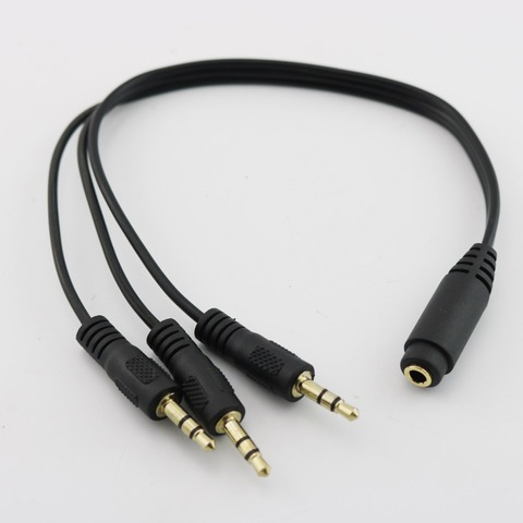 1x Gold Plated 3.5mm TRS Stereo Female 3 Pole Jack to 3x 1/8
