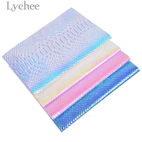 Lychee 29x21cm A4 Iridescent Crocodile Grain PU Fabric High Quality Sewing Synthetic Leather DIY Material For Handbag Garments ► Photo 1/6