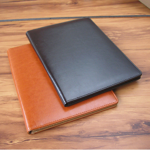 promotion now A5 faux leather travel journal document bag business file folder portfolio brief case notebook with clip board ► Photo 1/1