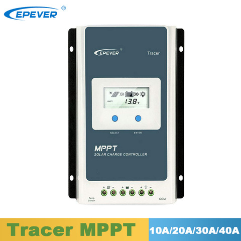 EPever Solar MPPT Charger Controller LCD 10A 20A 30A 40A Solar Regulator 12V 24V for Lead Acid Gel Seal Flood Lithium Batteries ► Photo 1/6
