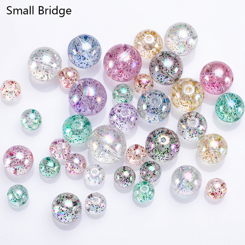14mm Colorful  Loose Round Transparent Resin Glitter Beads For Making Jewelry Necklace Spacer HandmadeResin Beads Wholesale P502 ► Photo 1/6