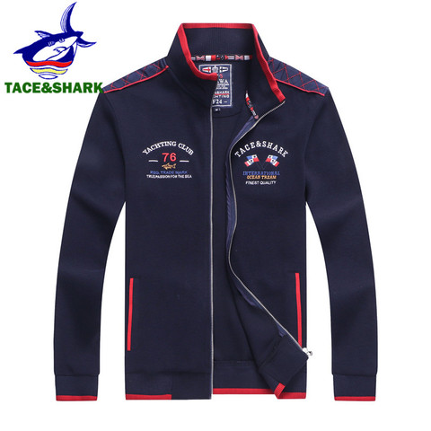 TACE&SHARK Brand Jacket Autumn Men Fashion Casual Mens Business Shark Embroidery Jacket Bomber Jacket Men Zipper Patchwork Coats ► Photo 1/6