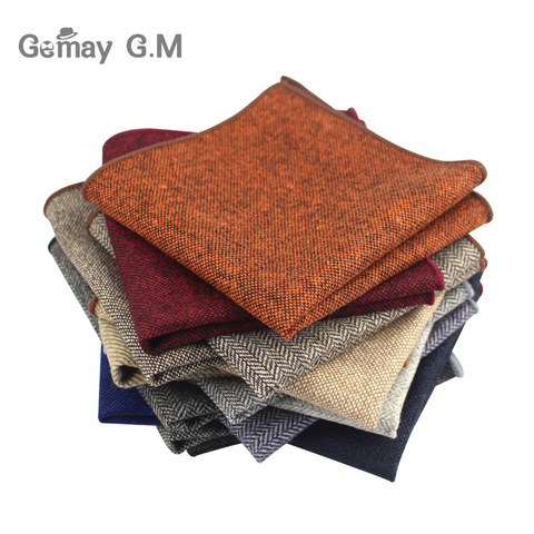High Quality Hankerchief Scarves Business Suit Hankies Wool Casual Mens Pocket Square Solid Handkerchiefs For Wedding 23*23cm ► Photo 1/6