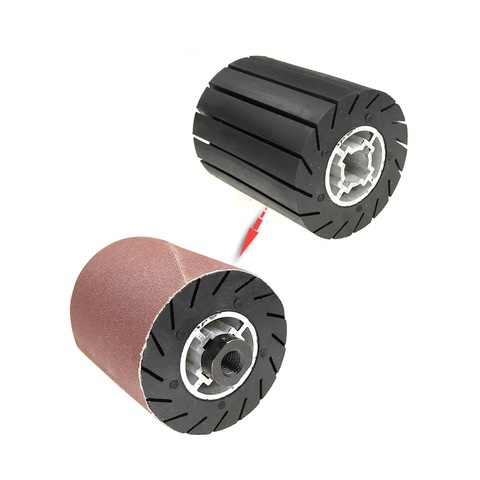 90*100*19mm Rubber Drum Polishing Wheel Roller + M14 Electric Grinder Adapter + Sanding Bands ► Photo 1/5