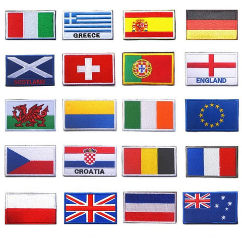 AHYONNIEX 1PC fabric flag patches Ukraine EU Czech Croatia Scotland Russia Patches 3D flag Patch for Jacket Jeans clothing ► Photo 1/6
