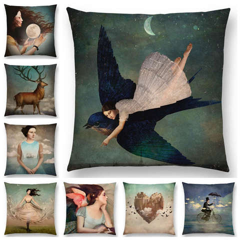 New Elegant Lady Lovely Girl Shakespeare Plays Fantasy Painting Heart Free Wish Sea Cushion Cover Sofa Throw Pillow Case ► Photo 1/6