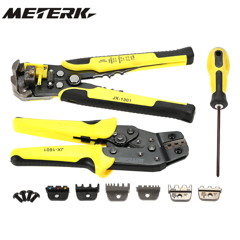Meterk Multifunction Crimping Tools 4 In 1 Wire Crimper Emgineering Ratchet Terminal Wire Stripper Cable Cutter Hand Tools Set ► Photo 1/1