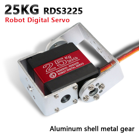 1X Robot servo 25kg RDS3225 metal gear digital servo arduino servo with Long and Short Straight U Mouting ► Photo 1/6