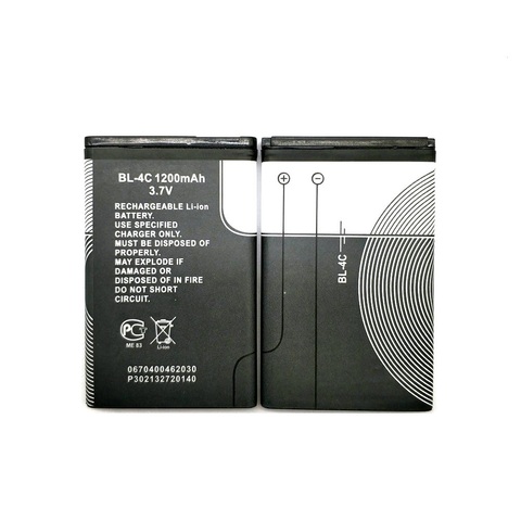 2Pcs/lot New High Quality 1200mAh BL-4C battery For Nokia 6100 1202 1265 1325 6125 6300 1506 1508 1661 1706 2220s 2228 phone ► Photo 1/1