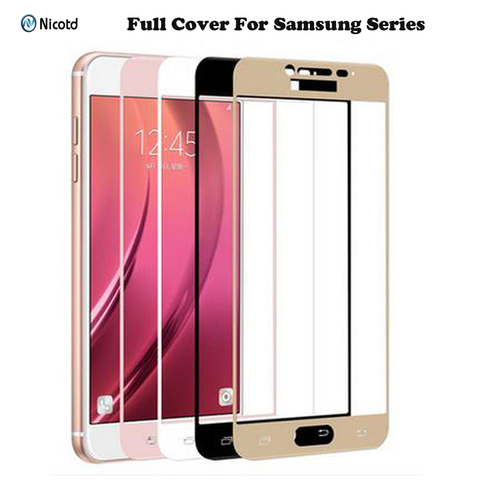 Full Cover Tempered Glass for Samsung Galaxy S6 S7 J2 J5 J7 Prime Note 4 Note 5 Galaxy A3 A5 A7 2016 2017 Screen Protector Film ► Photo 1/6