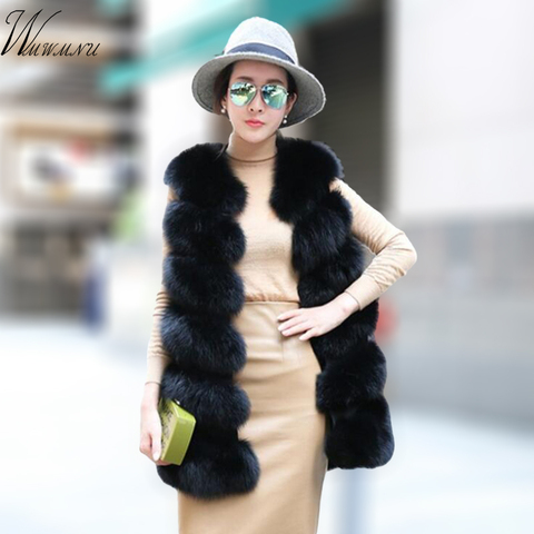 Fashion faux fur vest coat Women Casual street wear Fox Fur Jacket Waistcoat 2022 Plus size 3XL Sleeveless teddy coat feamle ► Photo 1/6