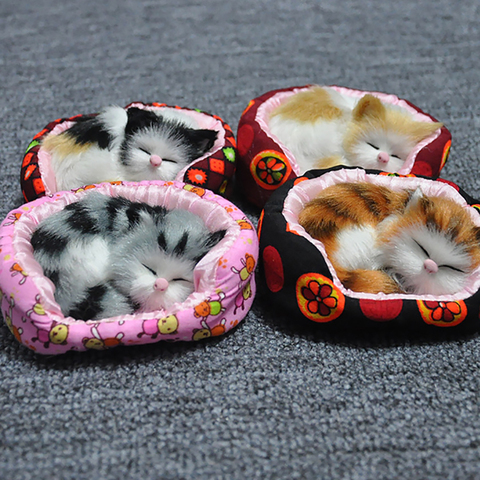 Car Ornaments Cute Simulation Plush Cat Automobile Dashboard Decoration Toys Lovely Kittens Dolls Home Decor Accessories Gifts ► Photo 1/1
