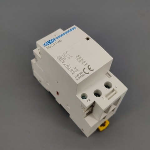 2P 40A 220V/ 230V 50/60HZ Din rail Household ac Modular contactor 2NO ► Photo 1/6