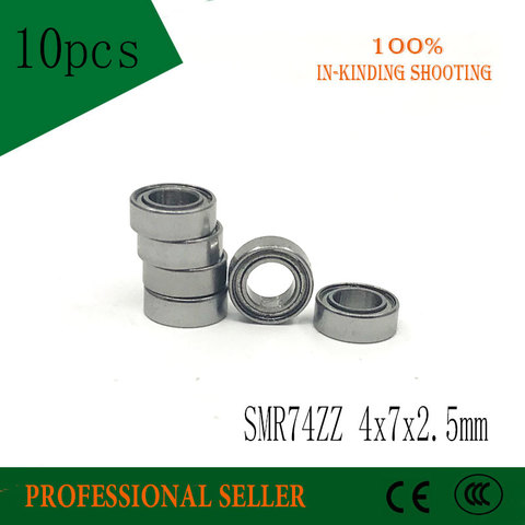 Free Shipping 10 PCS SMR74ZZ 4*7*2.5mm Bearings SMR74 ZZ 4x7x2.5 mm Stainless Steel Ball Bearings DDL-740ZZ ► Photo 1/6