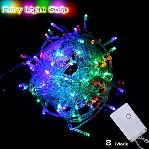 RGB LED Lighting Strings 10M 110V 220V 8 Modes Waterproof IP65 Christmas Garland Fairy Lights Outdoor Indoor Holiday Decoration ► Photo 1/1