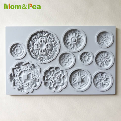 Mom&Pea GX267 Round Deco Shaped Silicone Mold Cake Decoration Fondant Cake 3D Mold Food Grade ► Photo 1/1